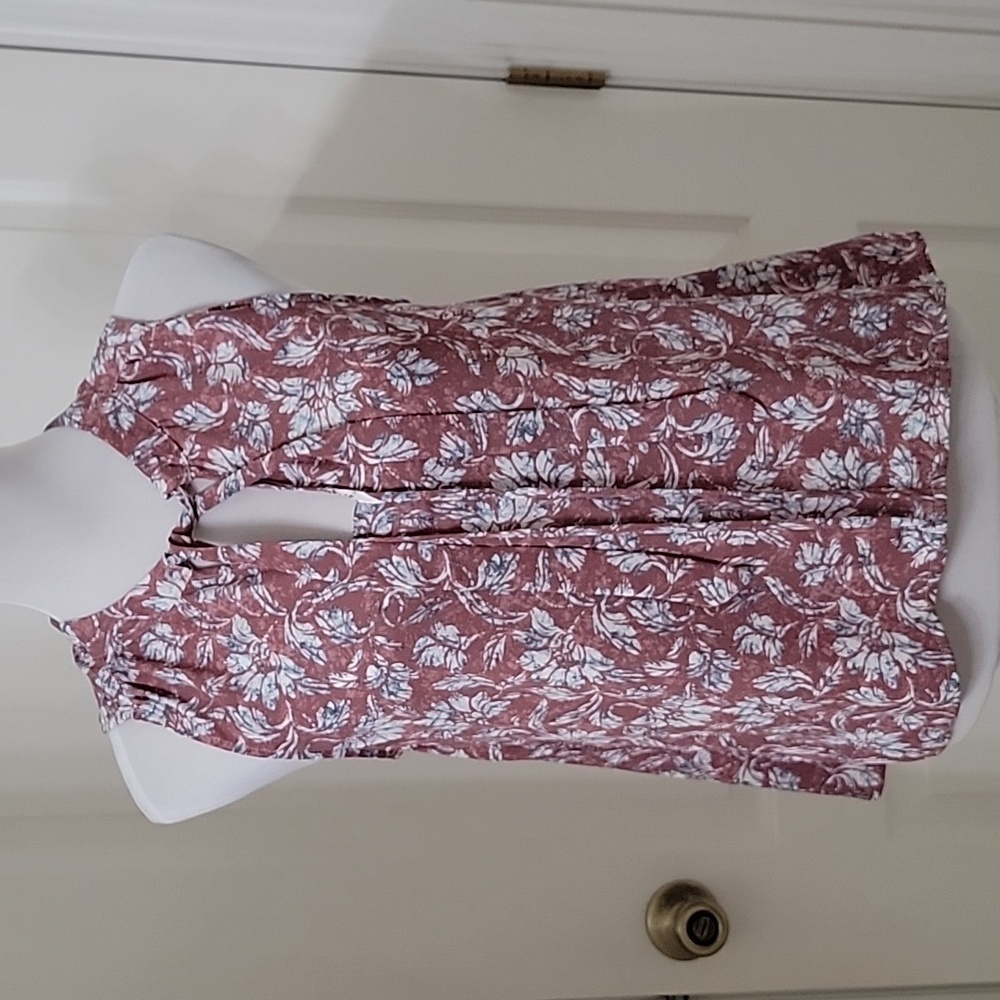 Jack Size S Floral Sleeveless Tie Front Neck Blouse, Gently Used Condition